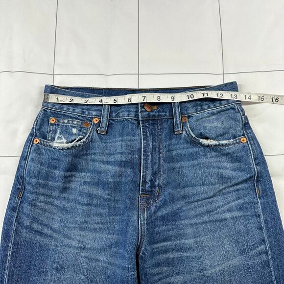 Madewell Jeans Womens 25 Blue Perfect Summer Destructed Edition Cotton Raw Hem - Picture 8 of 13